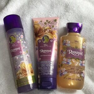 Bath & Body Works Princess collection Rapunzel bundle mist, body wash & cream
